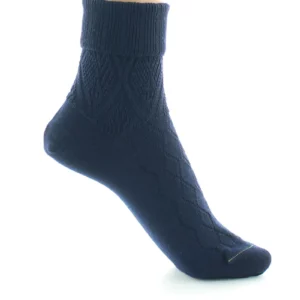 perrin-chaussettes-maille-fantaisie-laine-bio-marine